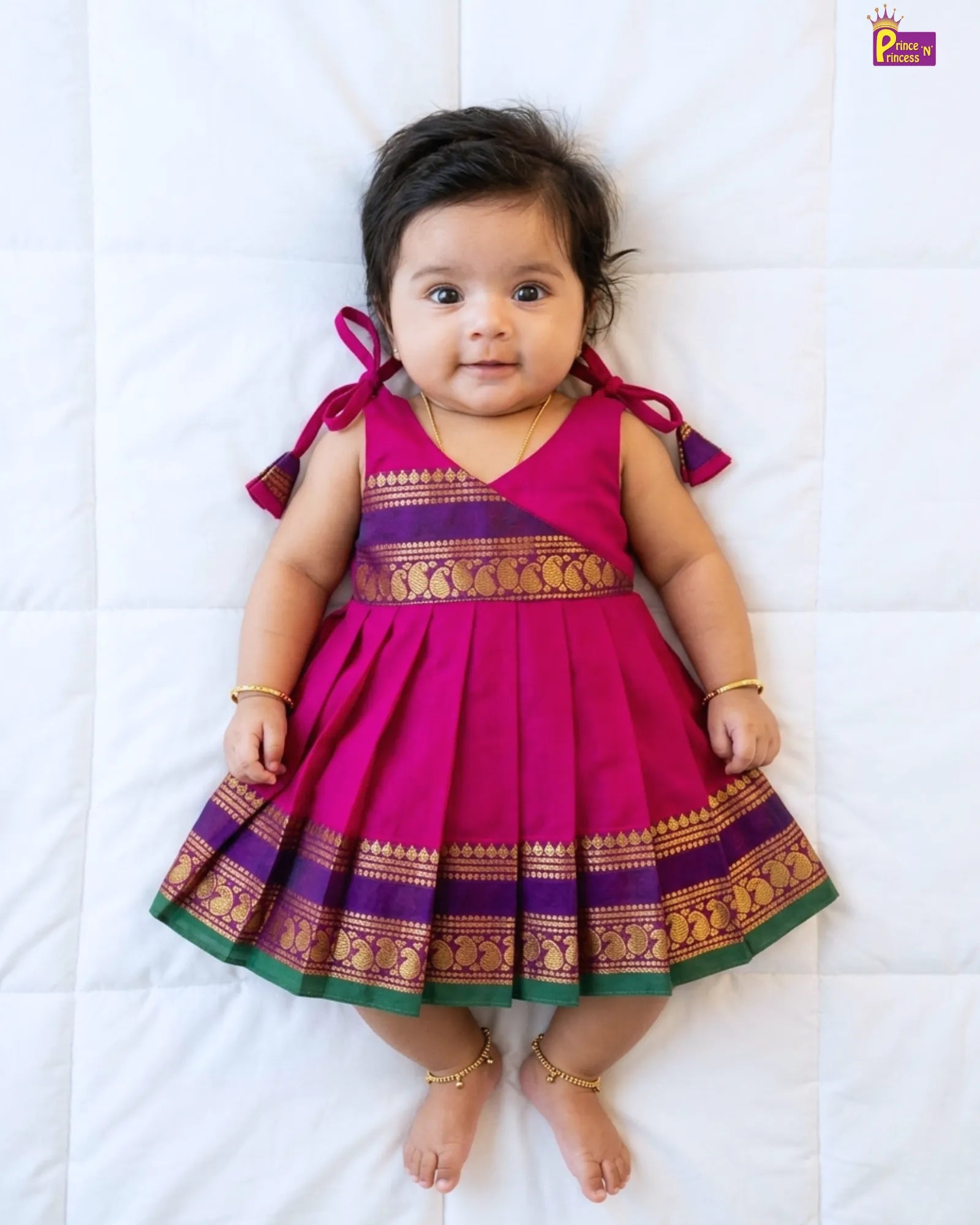 Chettinad Cotton Frock for Newborn Baby S (0-2M)