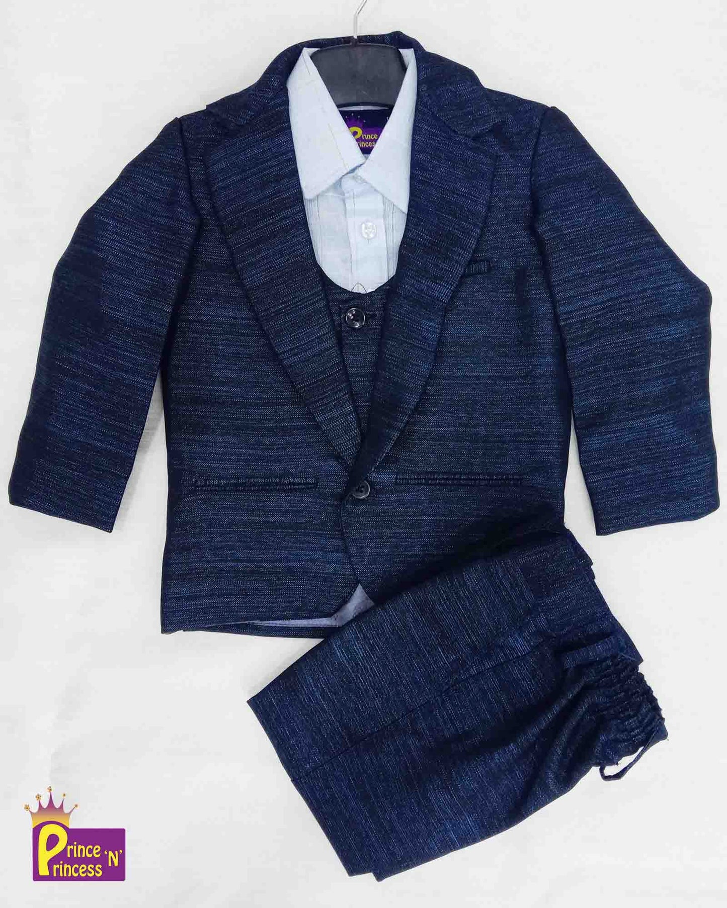 Boys Blue Blazer, Overcoat, tie And and KB012 Prince N Princess