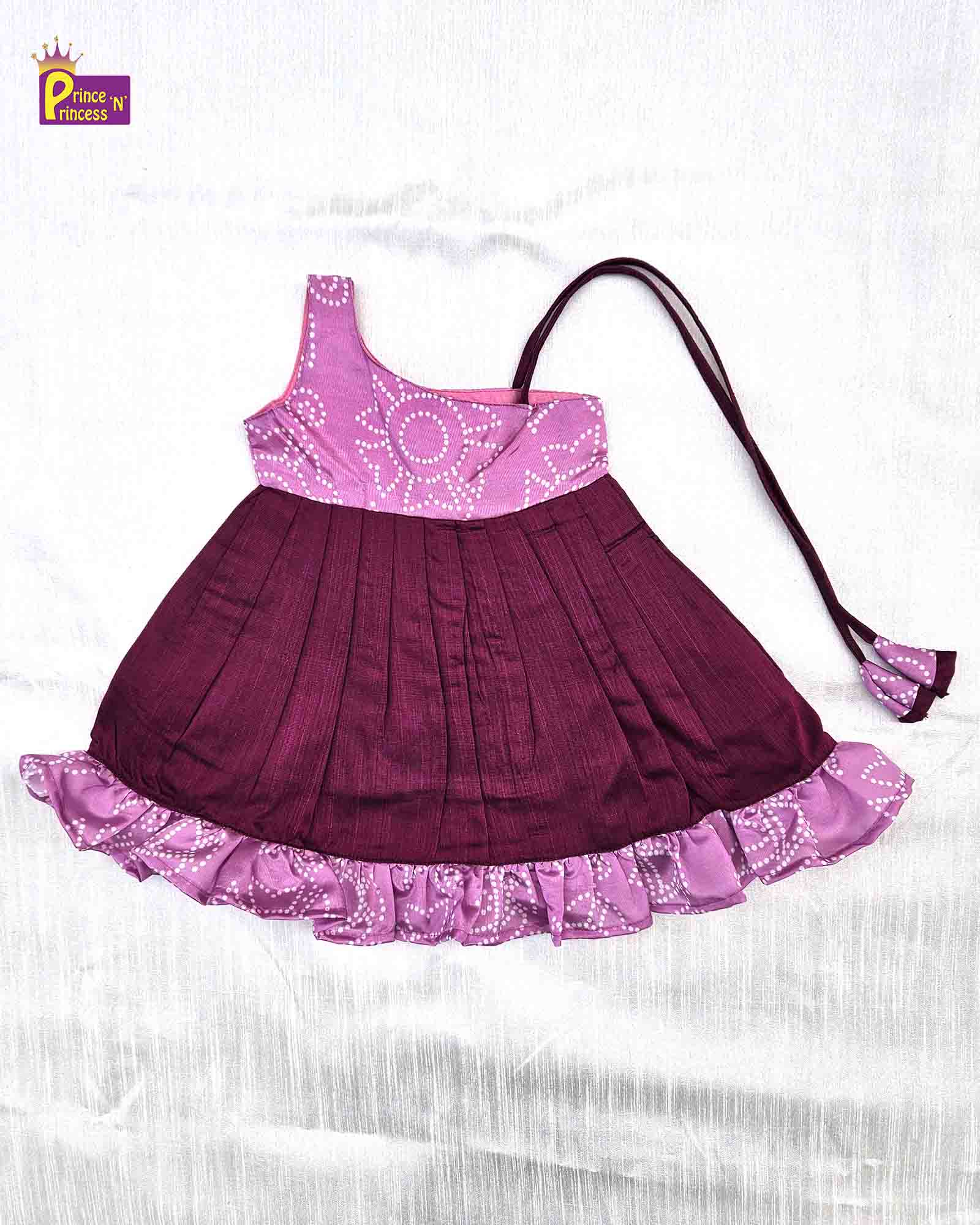 Toddlers Purple  Knot  Frock LF546 Prince N Princess