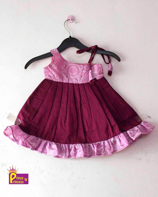Toddlers Purple  Knot  Frock LF546