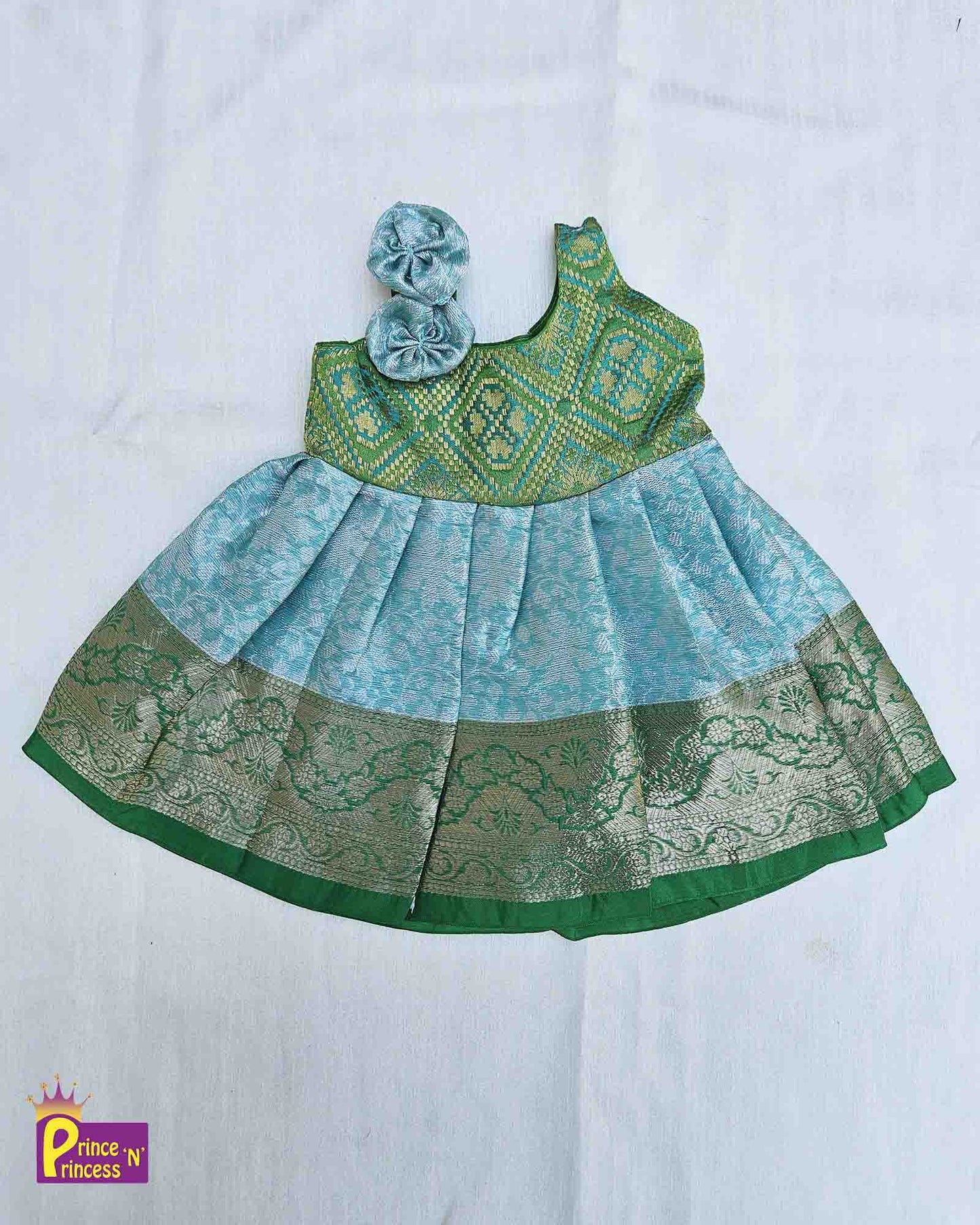 Toddlers Green Trendy  Pattu Frock LF570 Prince N Princess