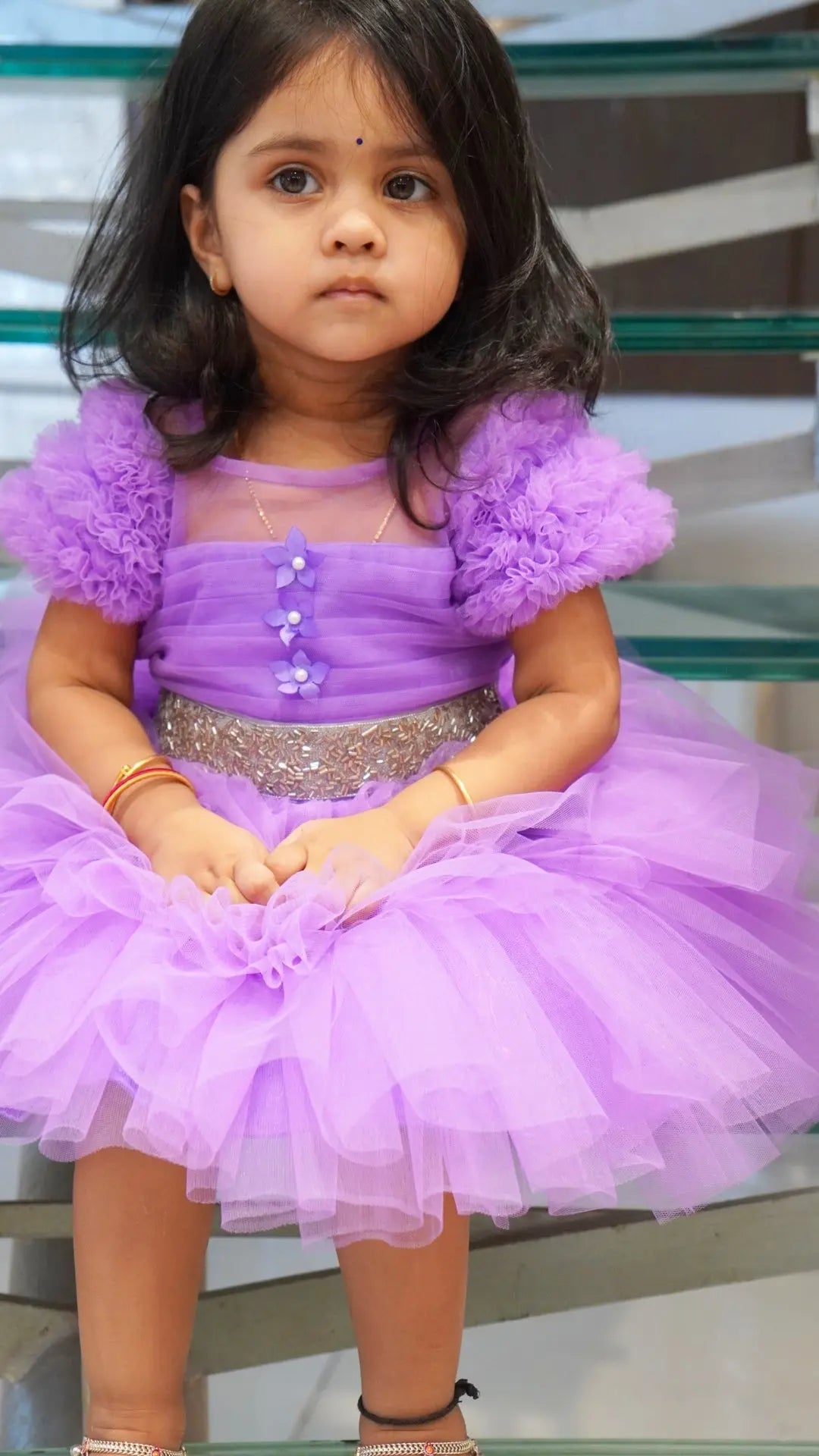 Kids Lavender Colour  Birthday Frock  BG178 Prince N Princess