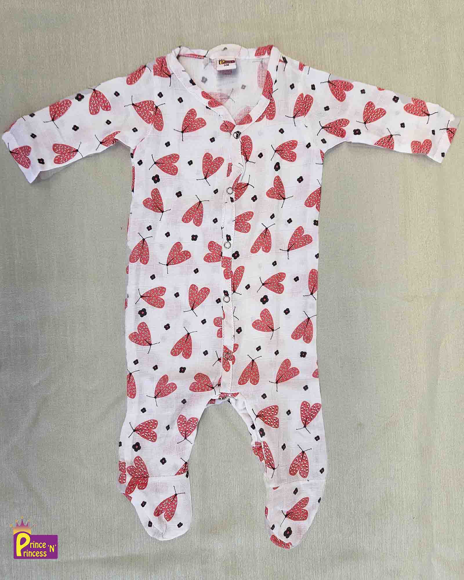 Toddler White  Muslin Bodysuit PMR012 Prince N Princess