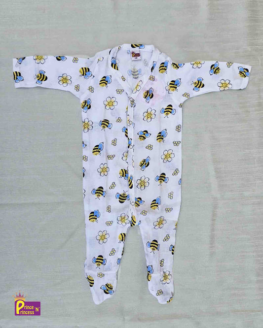 Toddler White  Muslin Bodysuit PMR014 Prince N Princess