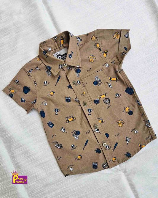 Kids Cotton Printed half Sleeve shirt ST153 Prince N Princess