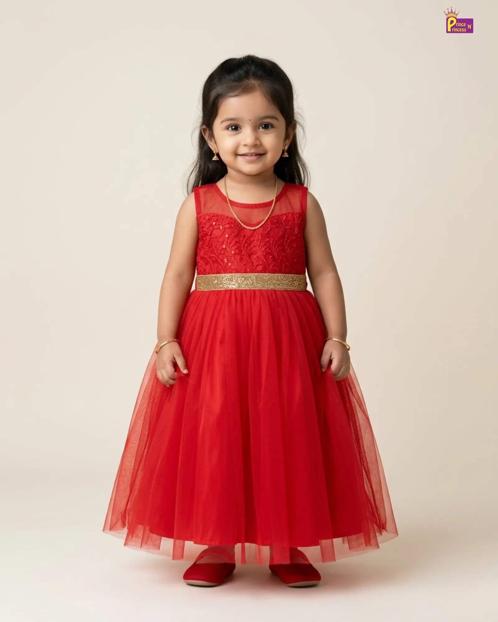 Red Tulle Ball Gown for Baby Girls