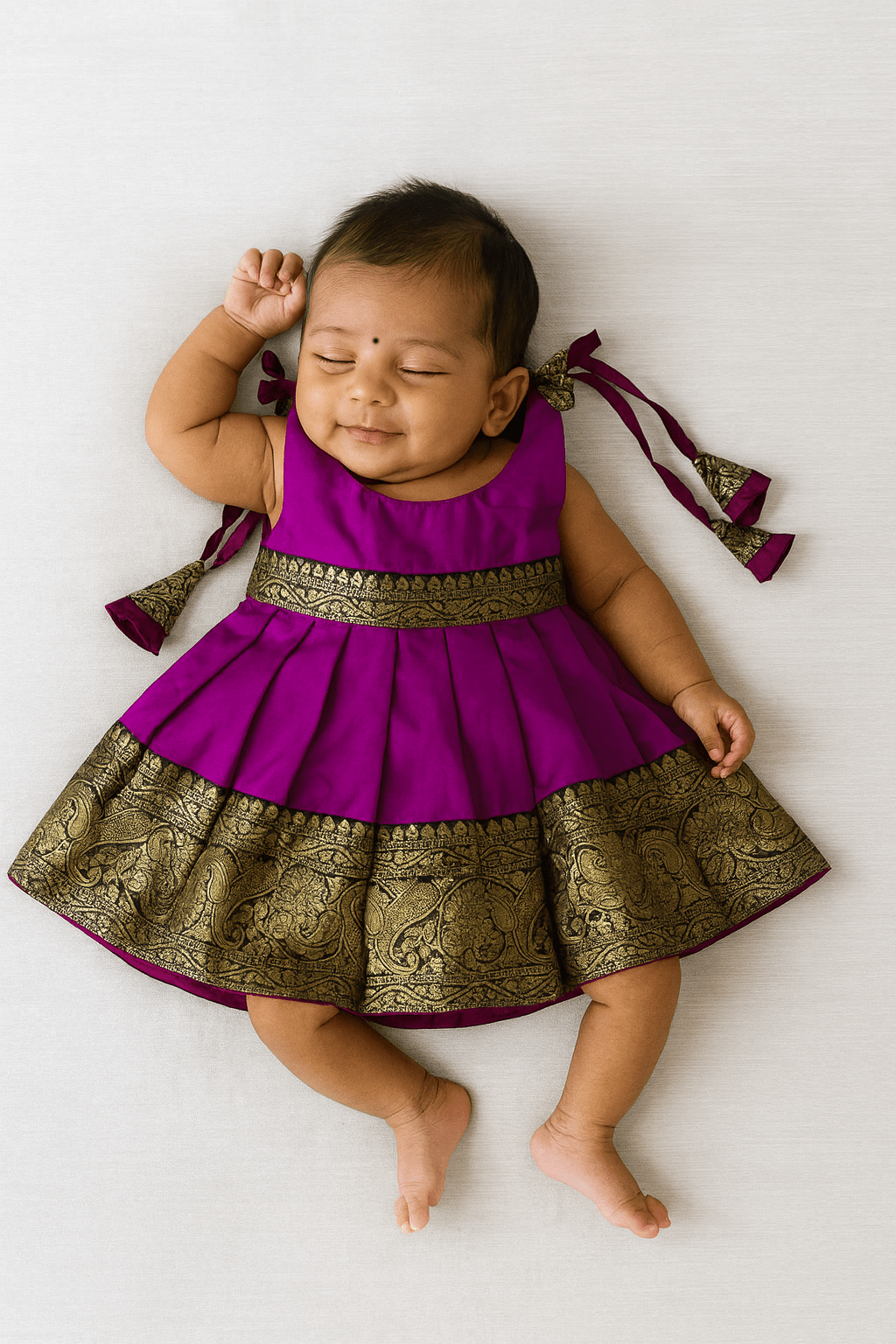 Newborn Purple Lakshana Pattu Frock | Baby Festival Dress  Prince N  Princess