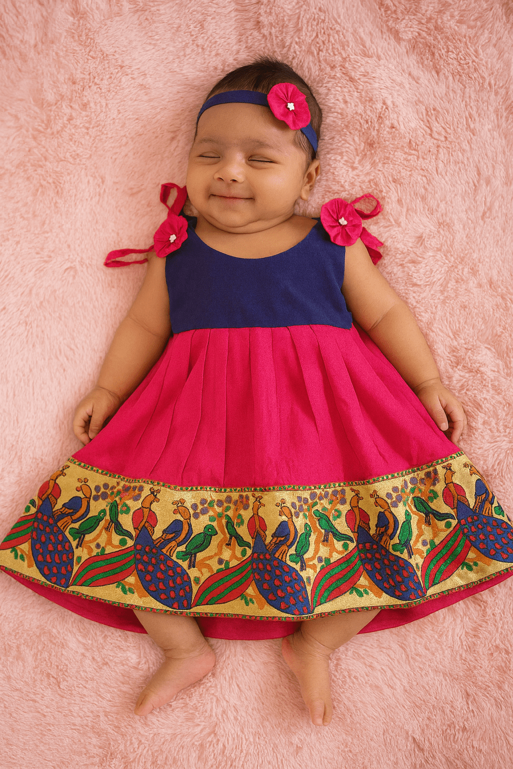 white christmas dresses Newborn Lakshana Pattu Frock