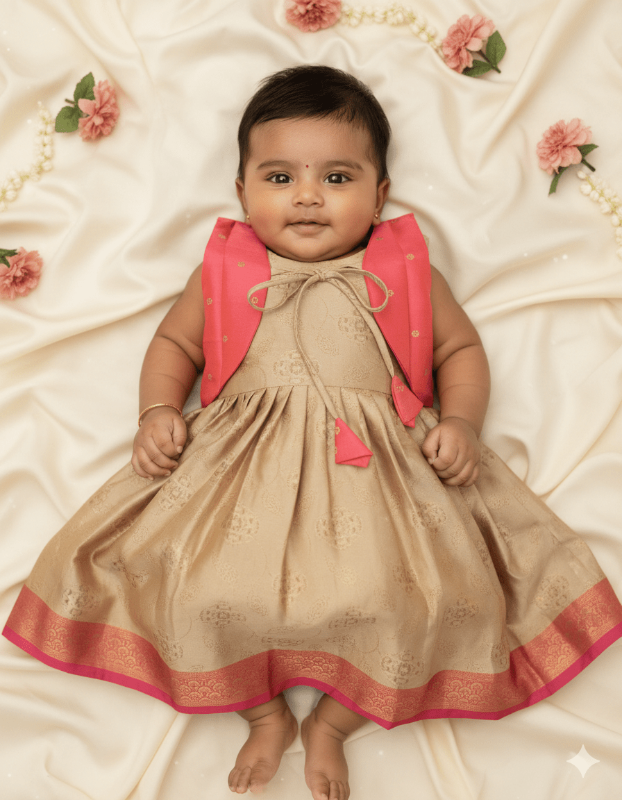 Toddlers Red Grey Raw Silk Coat Frock LF329 - Prince N Princess cradle ceremony M (2-6M) Toddlers Red Grey Raw Silk Coat Frock LF329 - Prince N Princess cradle ceremony M (2-6M)