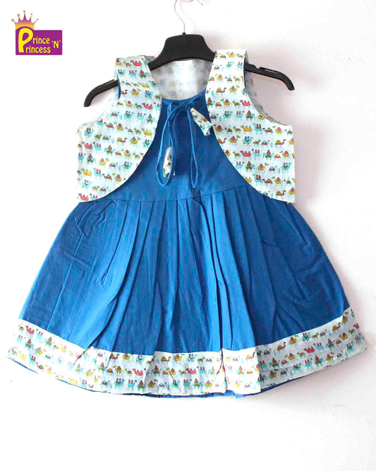 Cotton Printed Coat with Blue Frock CF234 Prince N Princess