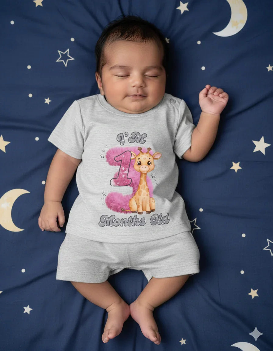 Milestone tees for baby collection designed to capture baby growth moments - Prince N Princess