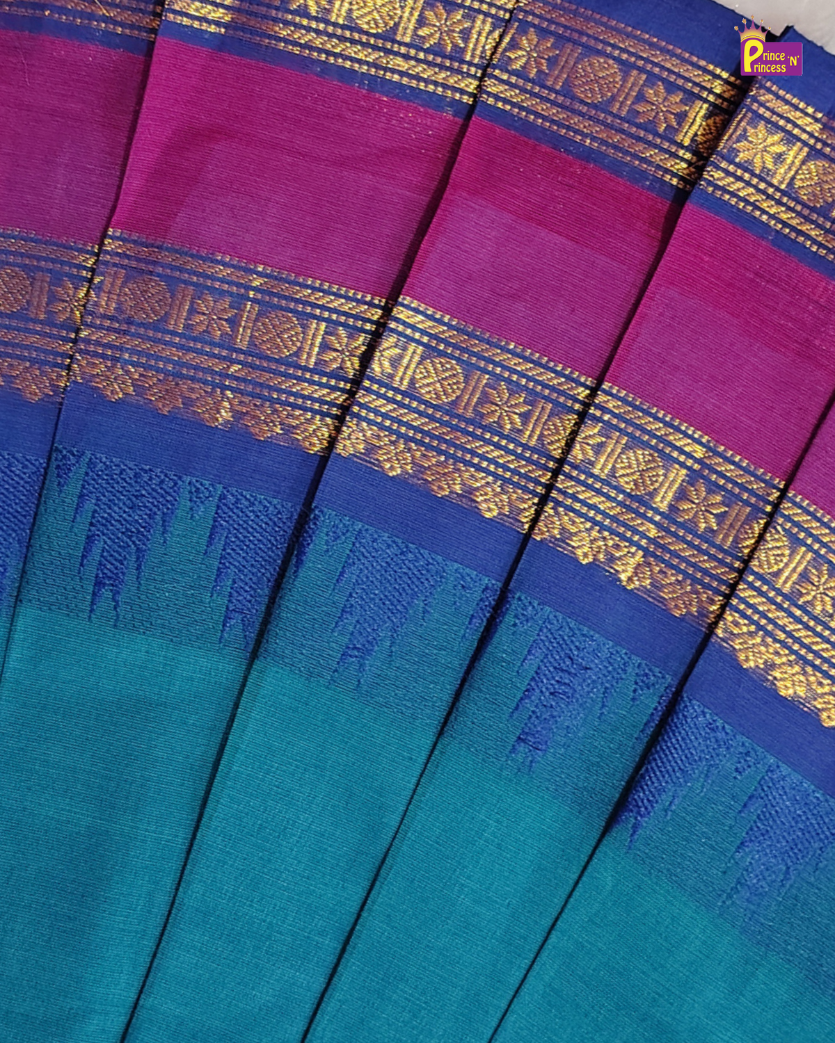 Magenta Modern Halter Neck chettinad Cotto Pattu Pavadai Set - PPP2173