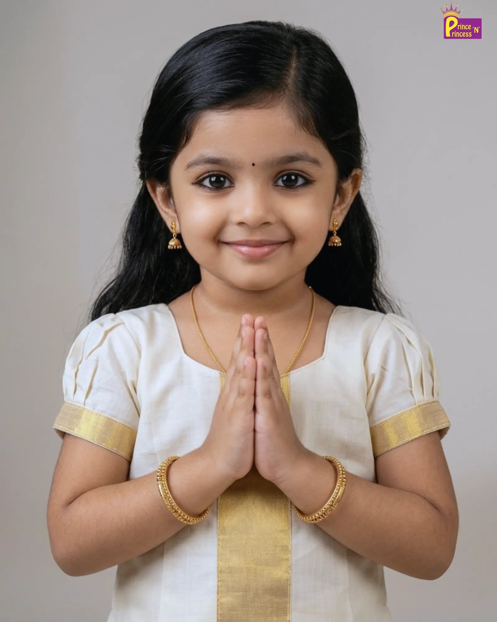 Kerala Kasavu Pattu Pavadai Embroidery Skirt | Festival Girls Dress PPP1550