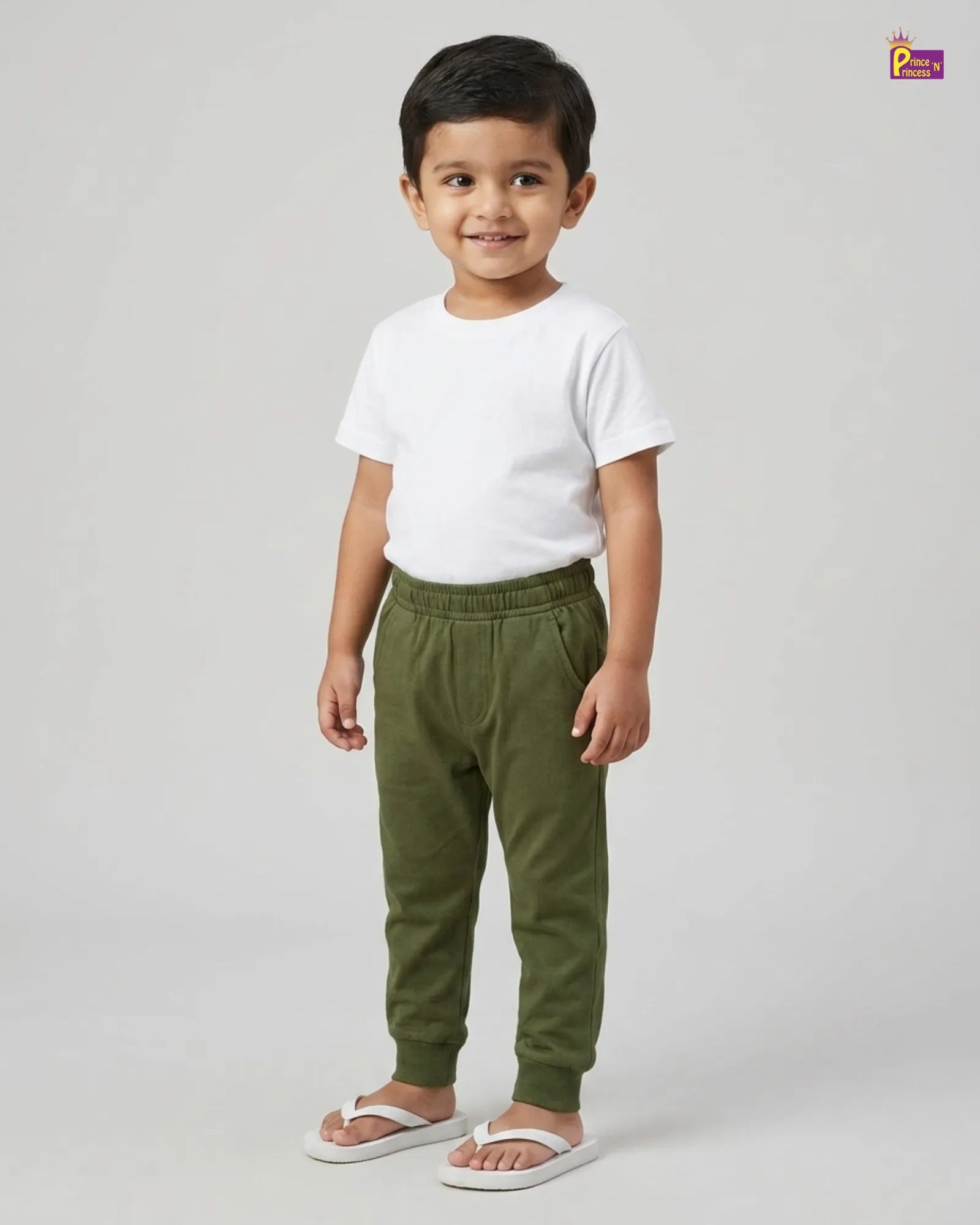 Kids Cotton Pant in Coffee Olive Green BP004
