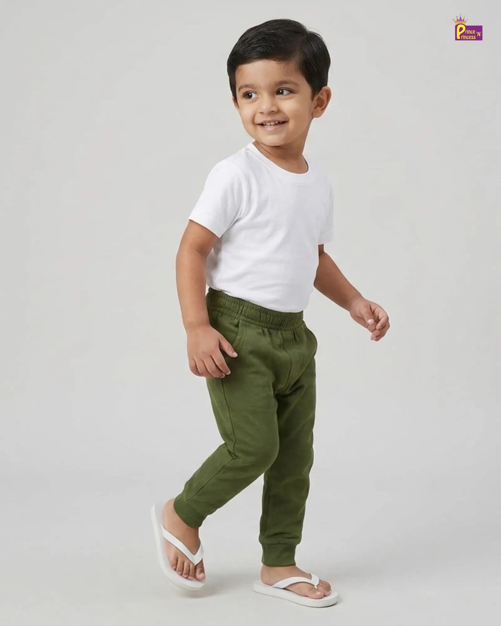 Kids Cotton Pant in Coffee Olive Green BP004