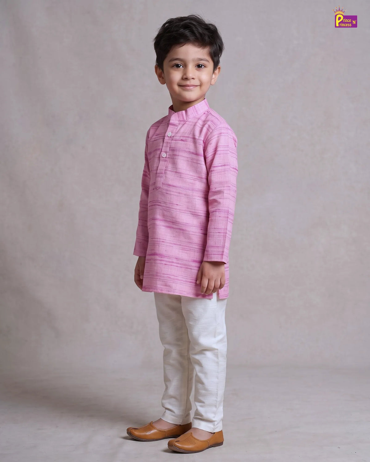 Boys Melange Pink Kurta Pajama - Festival & Function Wear KP244