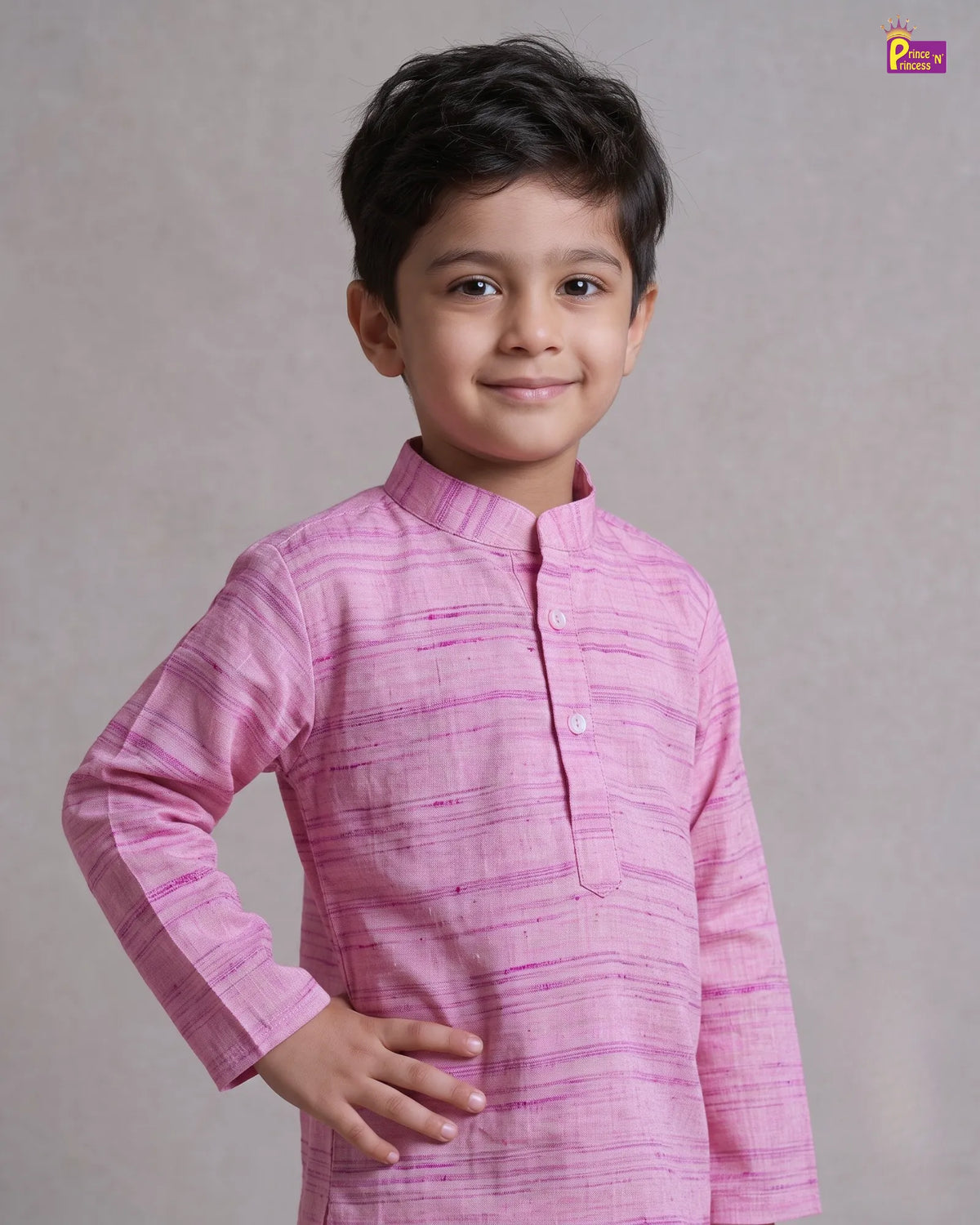 Boys Melange Pink Kurta Pajama - Festival & Function Wear KP244