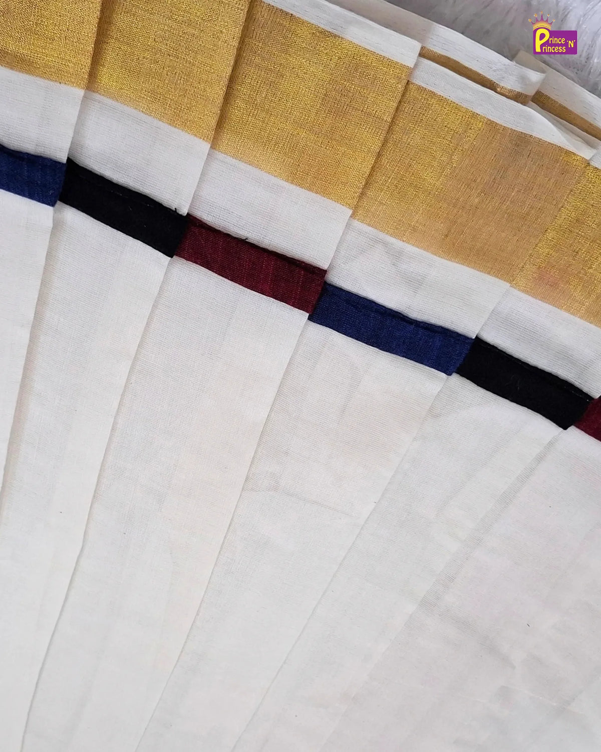 Madras Checks Kasavu Cotton Pavadai for Girls - Pure Cotton Set PPP2192