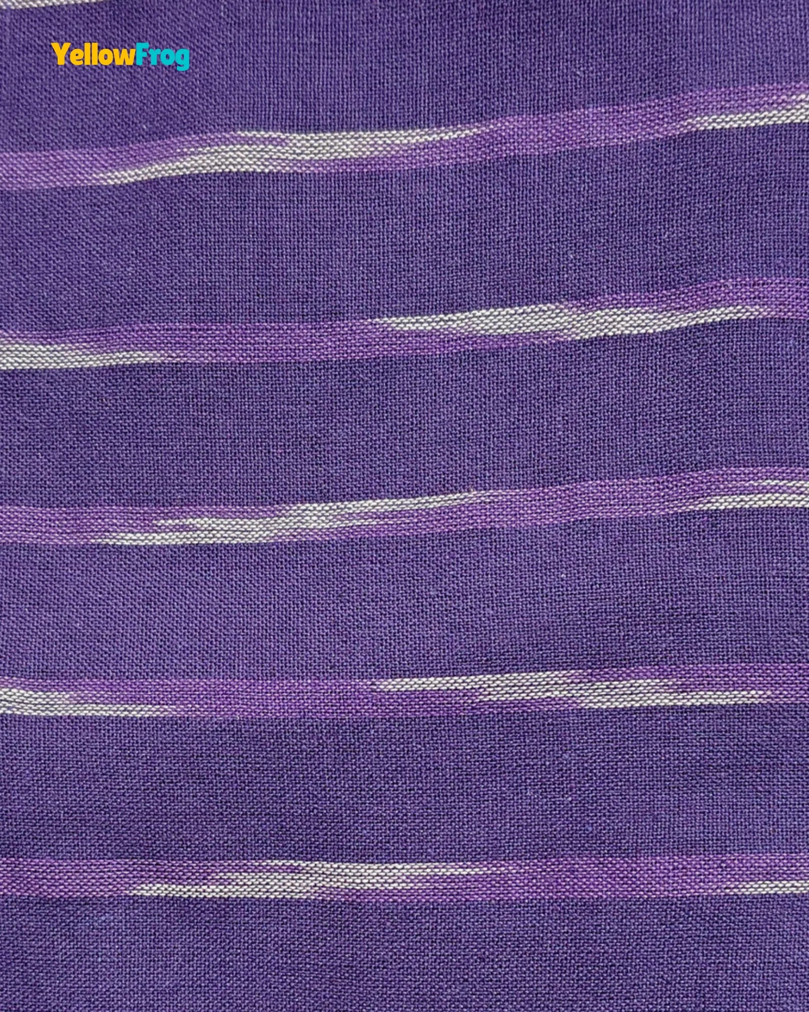 Boys Pure Cotton Ikkat Kurta Pyjama Set - Purple Striped Ikkat Ethnic Wear with Collar KP231