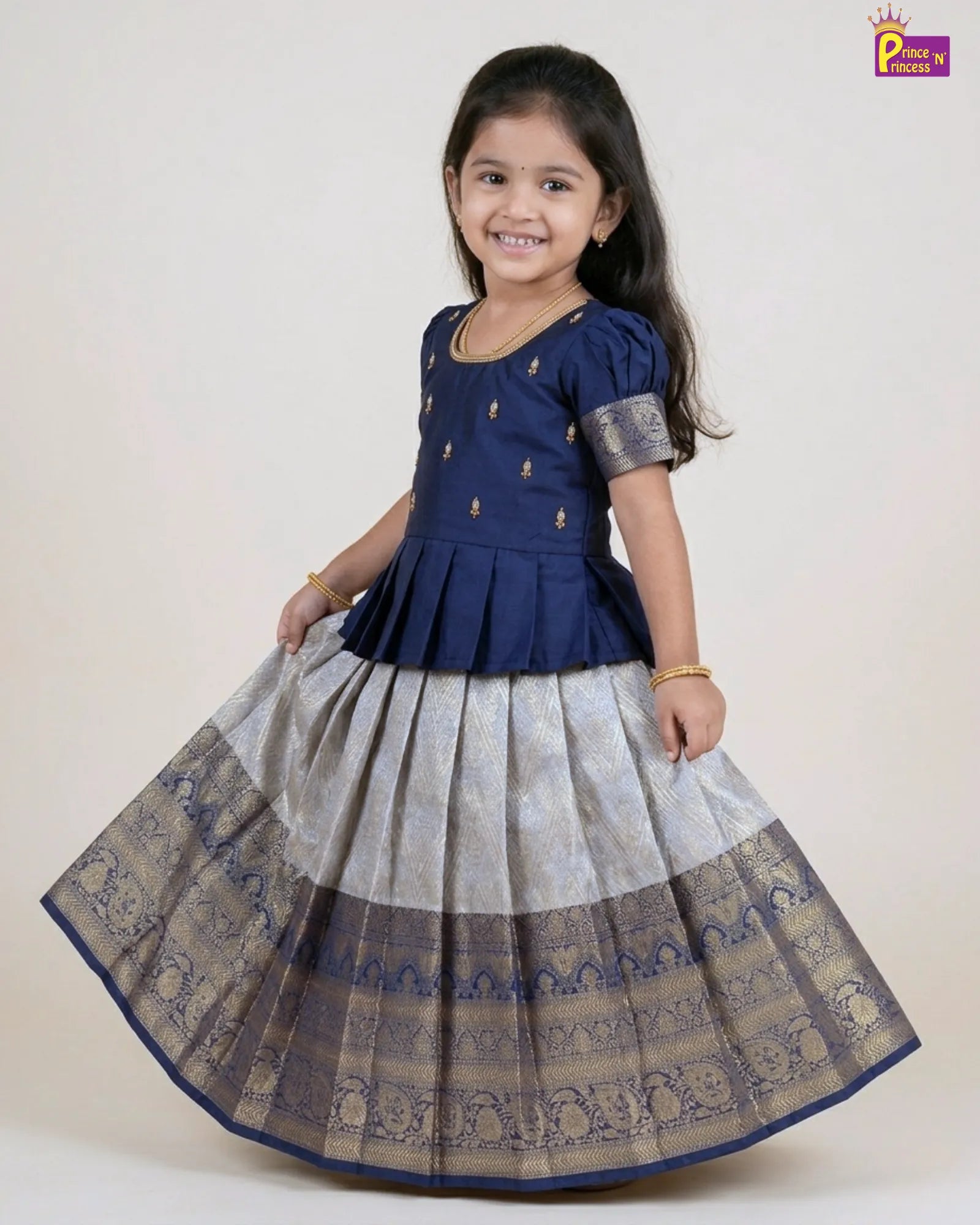 enjoying the moment she wear this pattu pavadai