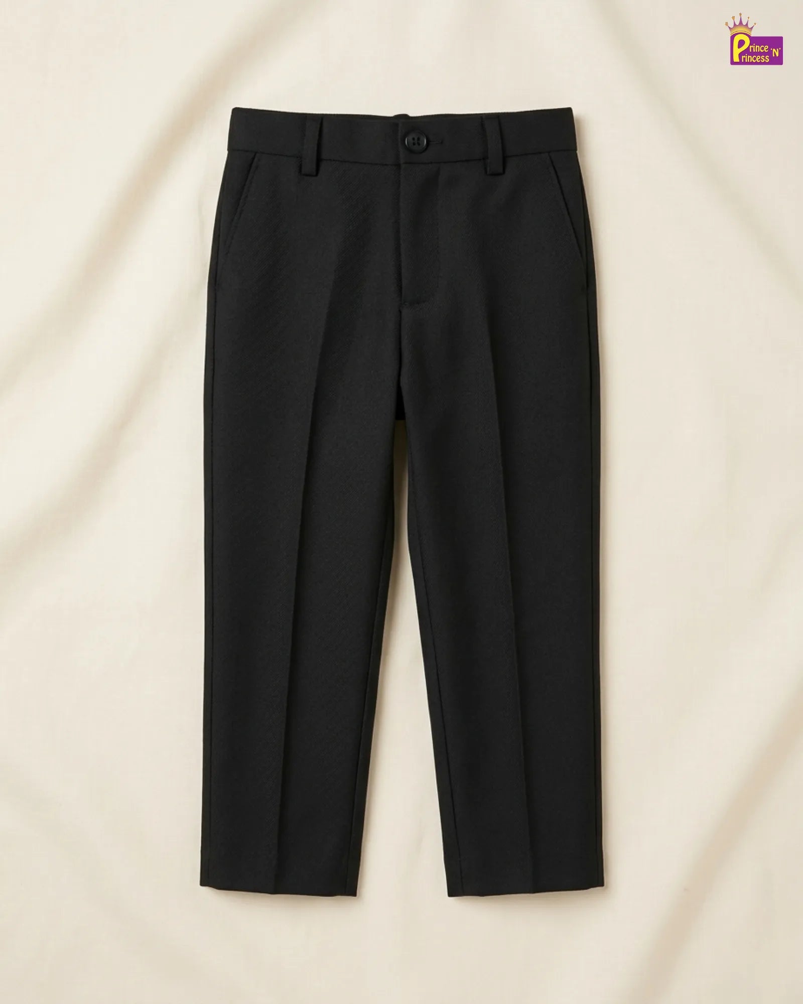 Boys Formal Pant - Kids Black Straight Fit Dress pant for School & Party PT056