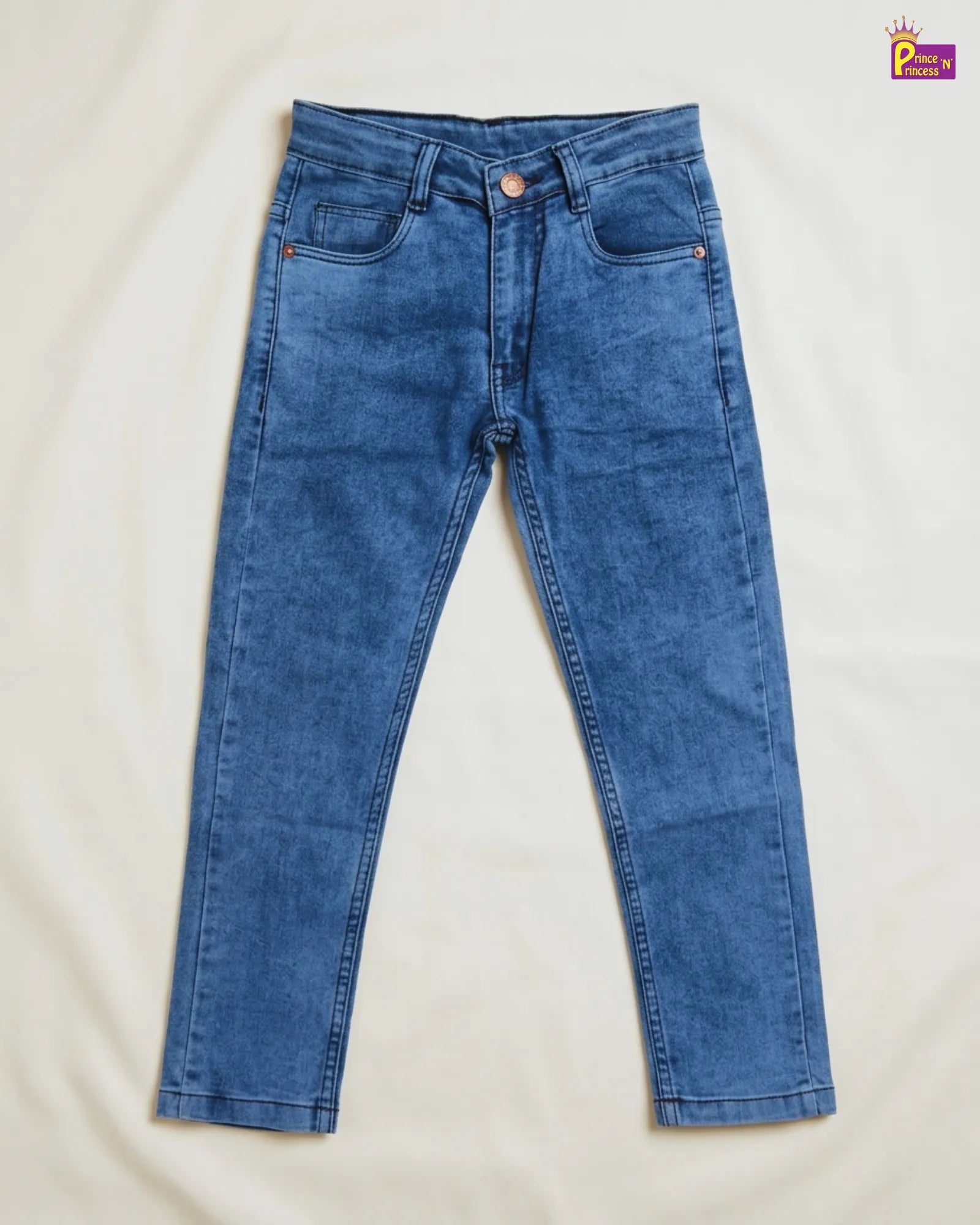 Boys Jeans - Kids Slim Fit Mid Blue Stretch Denim Pants for School & Casual Wear PT060