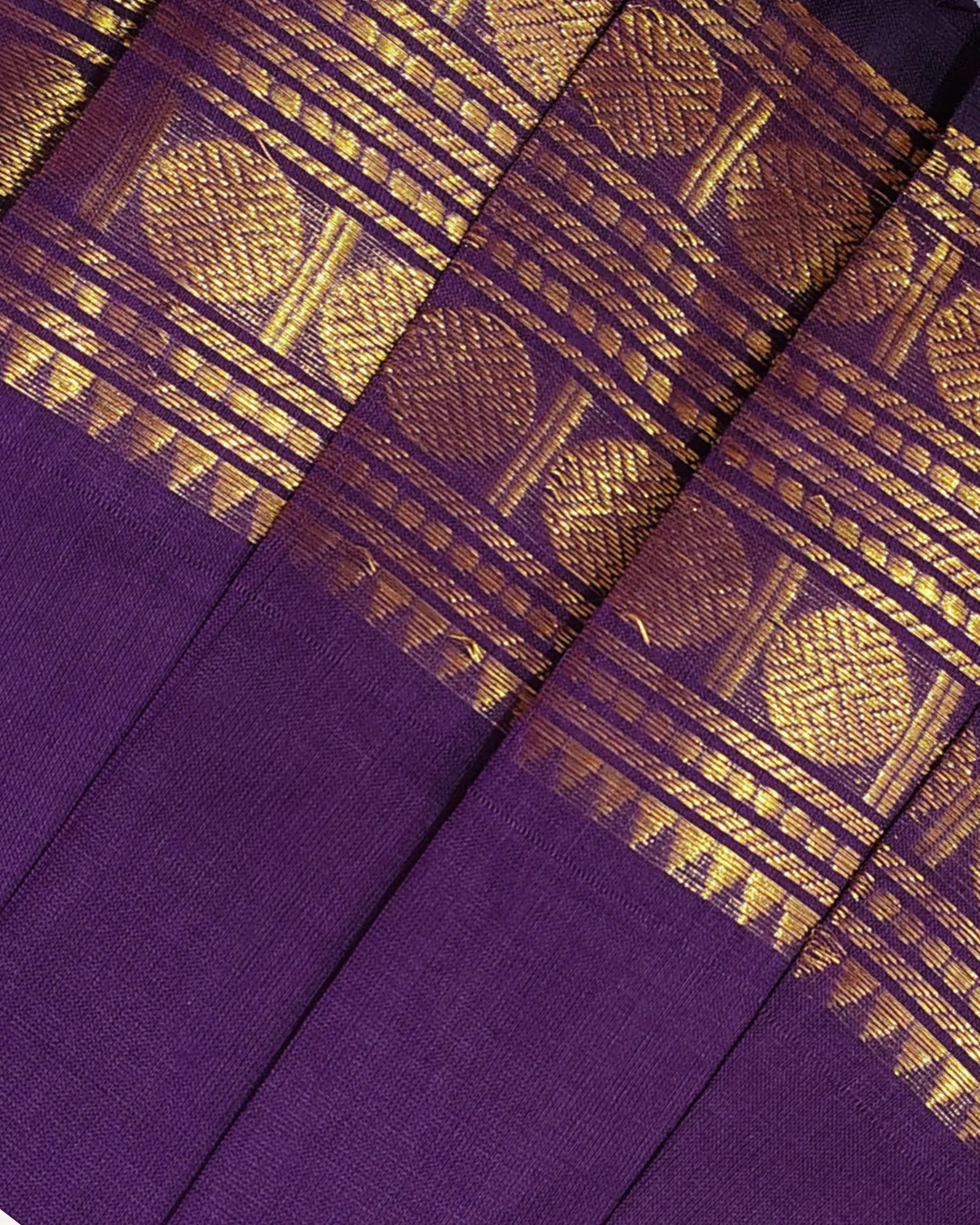 Deep Purple Chettinad Cotton Pattu Frock for Baby Girl | Gold Zari LF2038