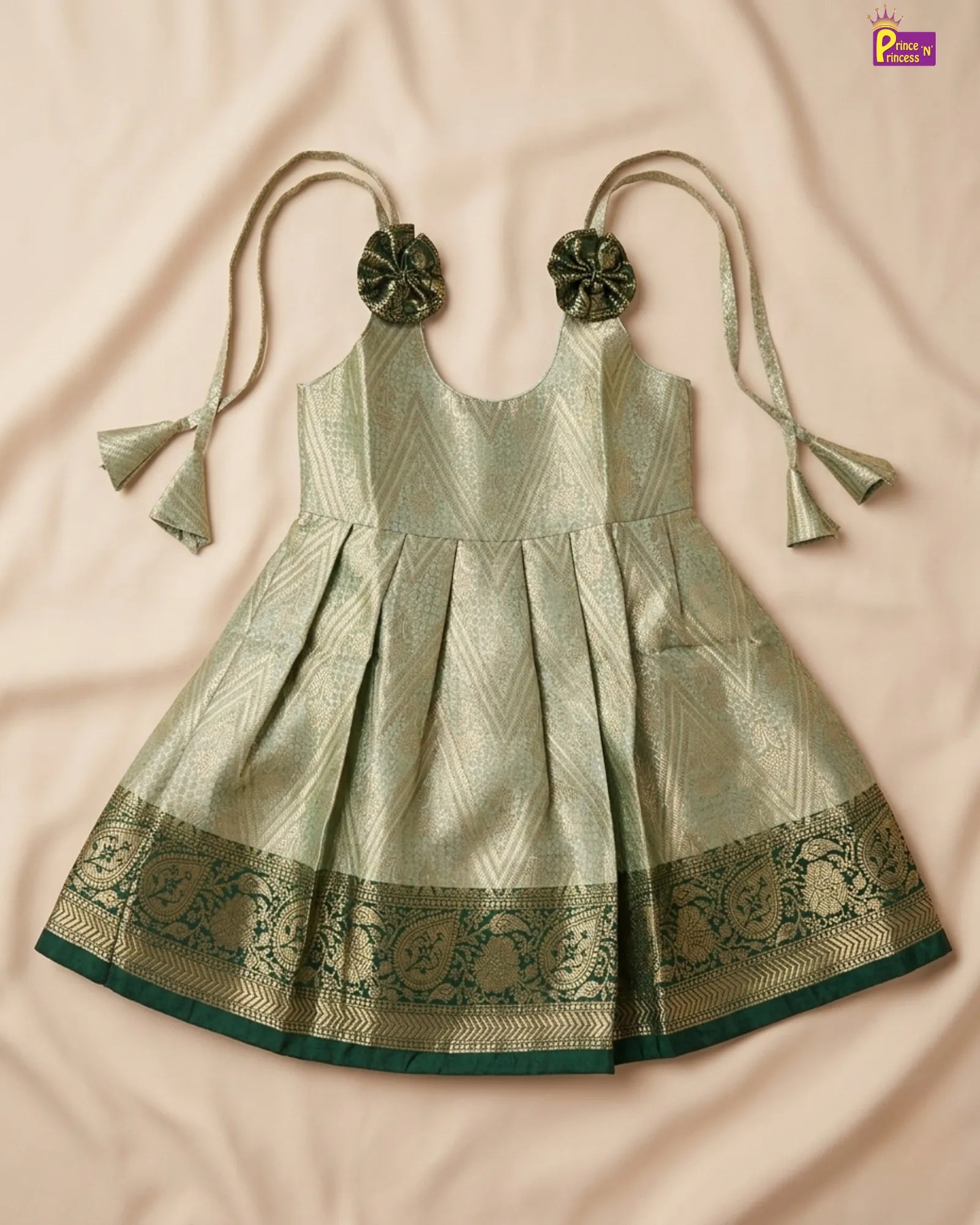 green pattu frock only at princenprincess