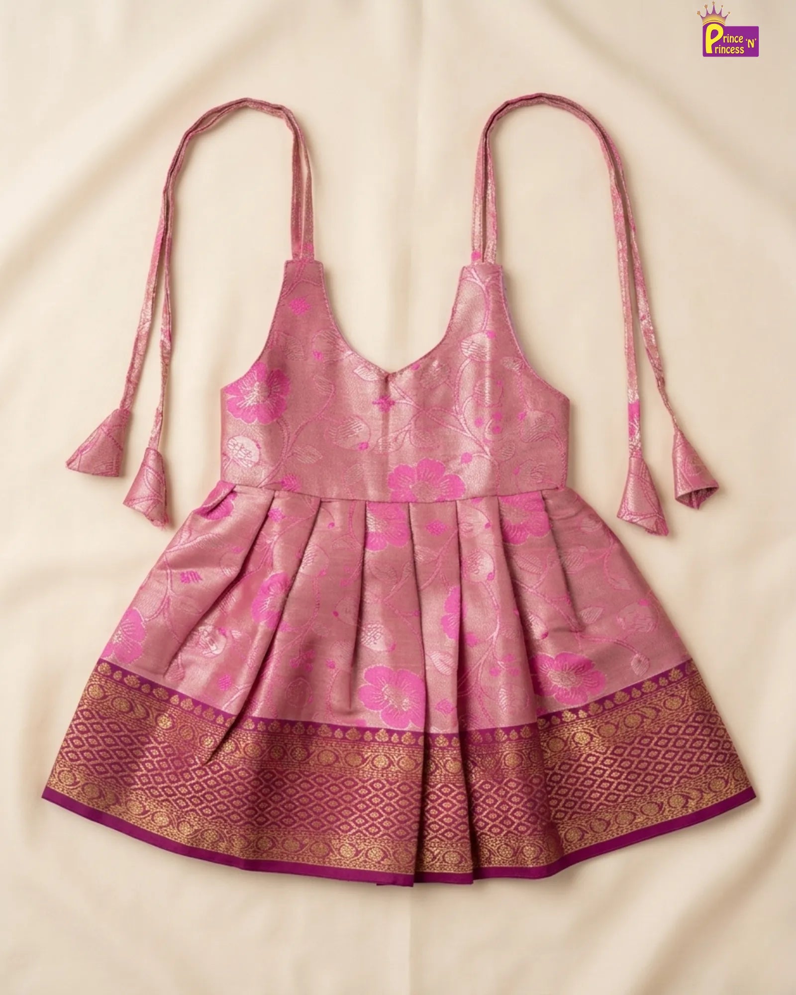 Banarasi Silk Pattu Frock – Newborn Festival Look LF1821