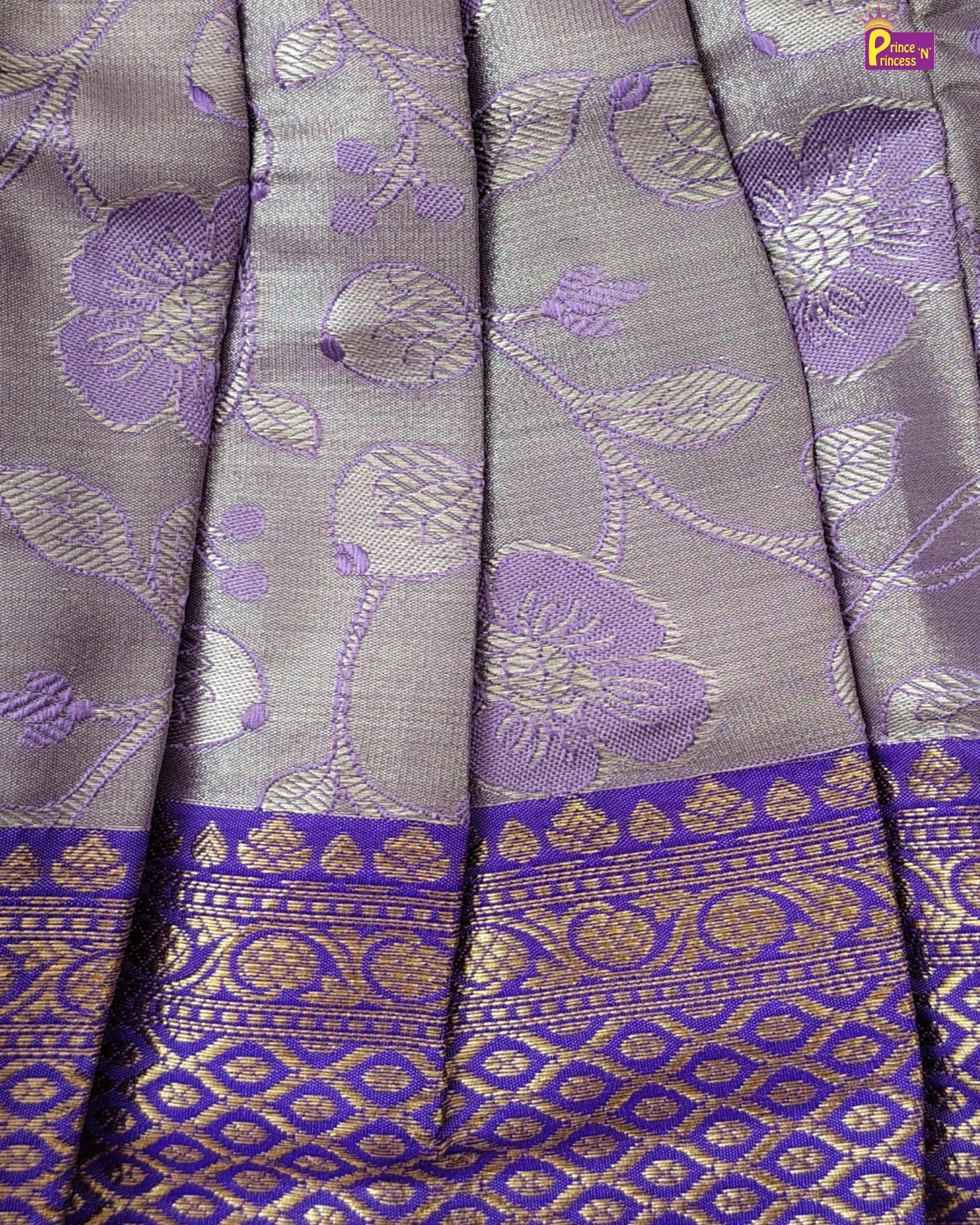 Baby Girl Blue Silk Pattu Frock – Newborn Ceremony Dress LF1820