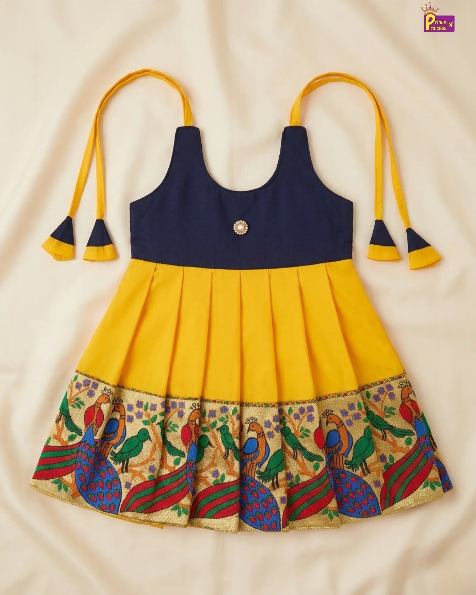 yellow pattu frock princenprincess