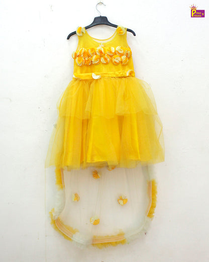 Kids Mango yellow  Birthday Frock  BG164