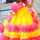 Kids Pink Orange Birthday Gown BG154