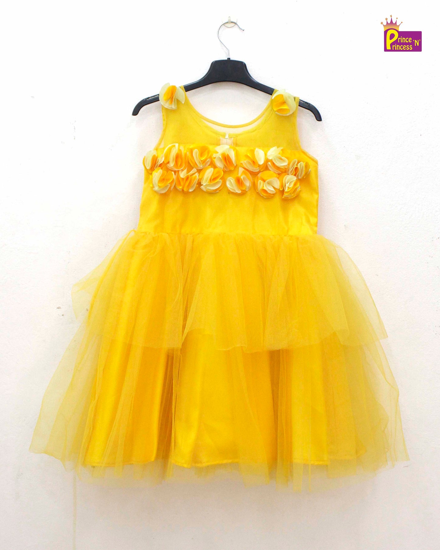 Kids Mango yellow  Birthday Frock  BG164