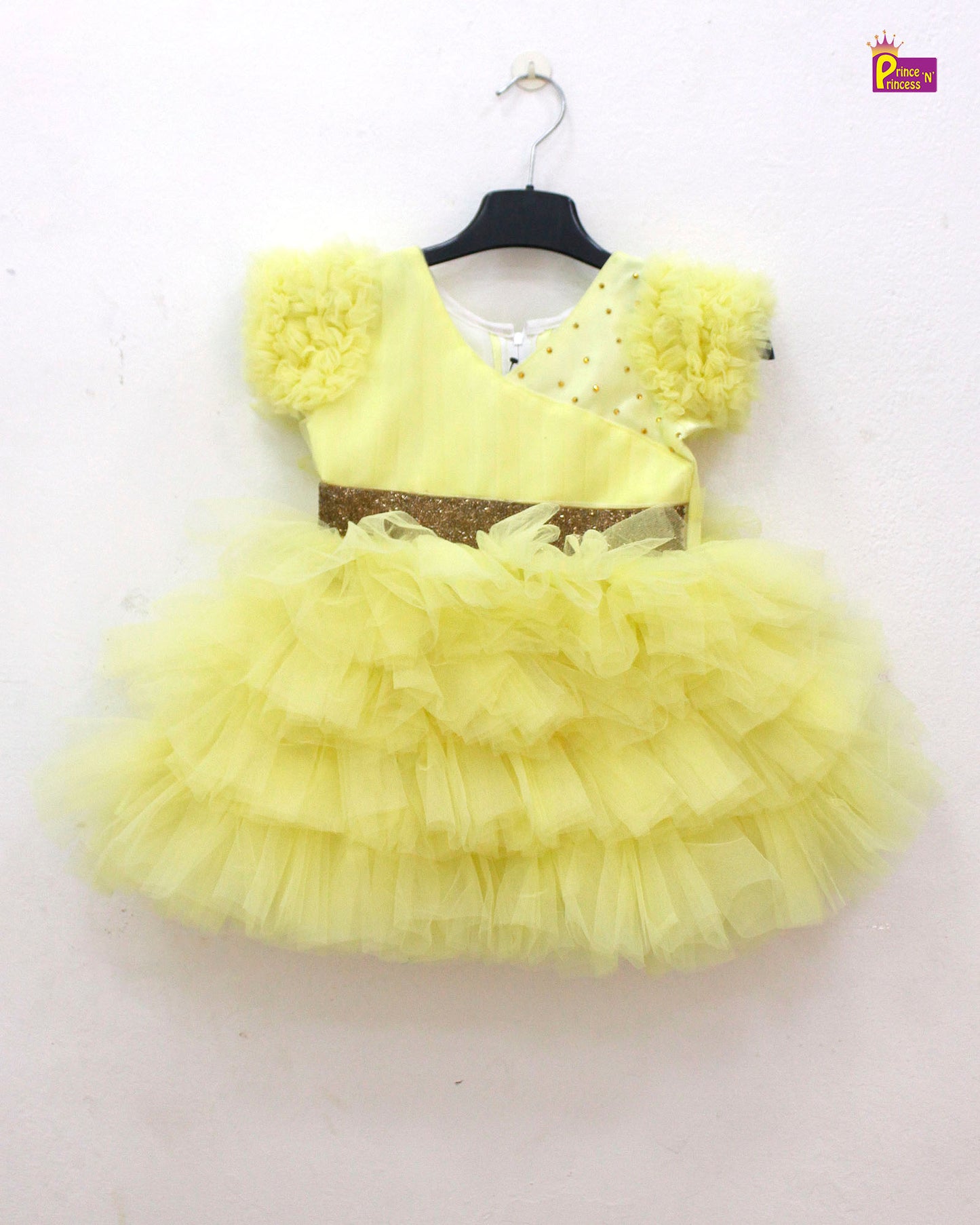 Kids Light yellow  Birthday Frock  BG207