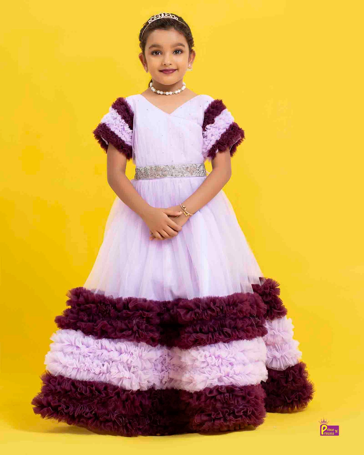 Kids Lavender Whine Prince N Princess Party Gown BG217 - Prince N Princess