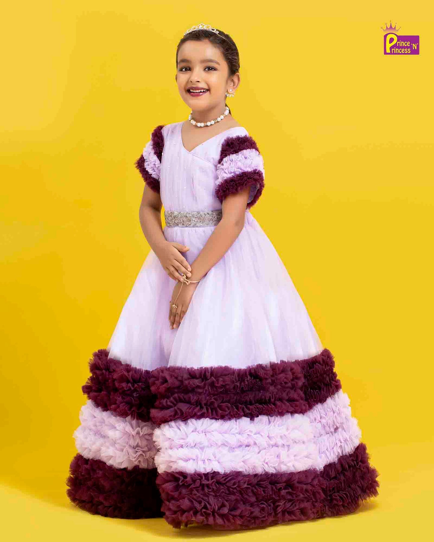 Kids Lavender Whine Prince N Princess Party Gown BG217 - Prince N Princess