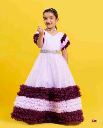 Kids Lavender Whine Prince N Princess Party Gown BG217 - Prince N Princess