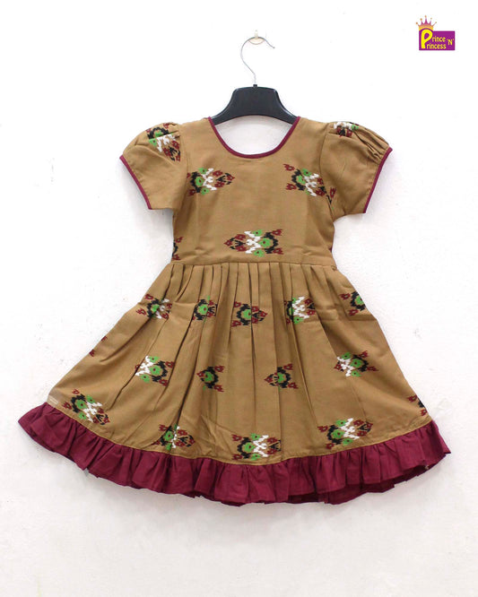 Prince N Princess Brown Cotton Frock CF135