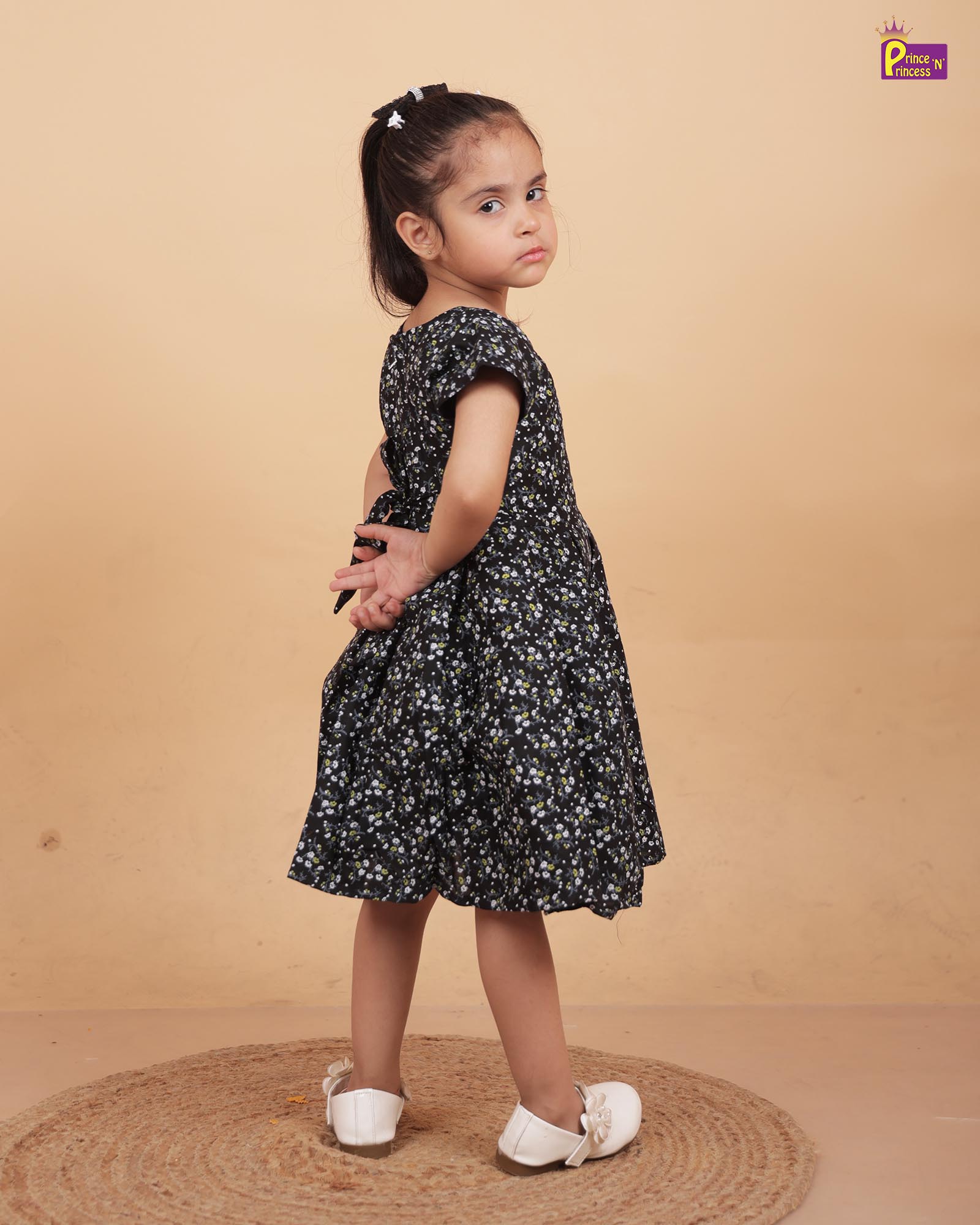 Kids Balck Cotton Frock CF310