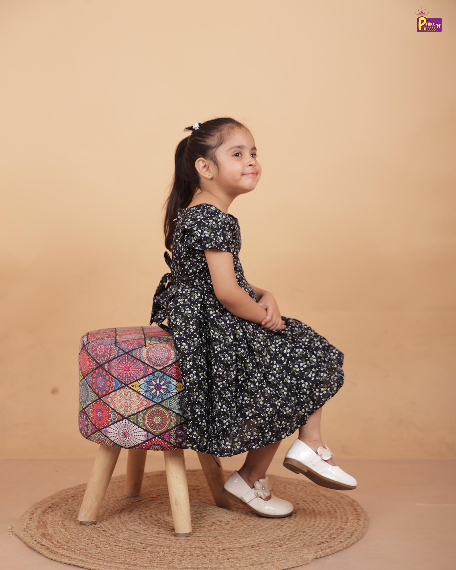 Kids Balck Cotton Frock CF310