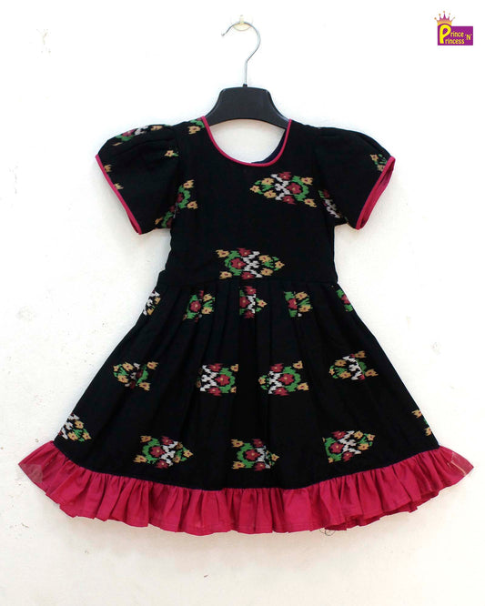 Prince N Princess Black Cotton Frock CF170