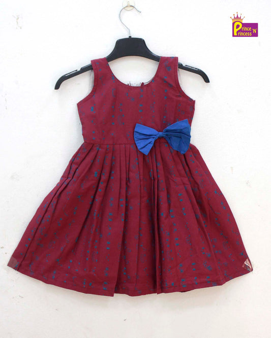 Kids Pinkish Red Cotton Frock CF080