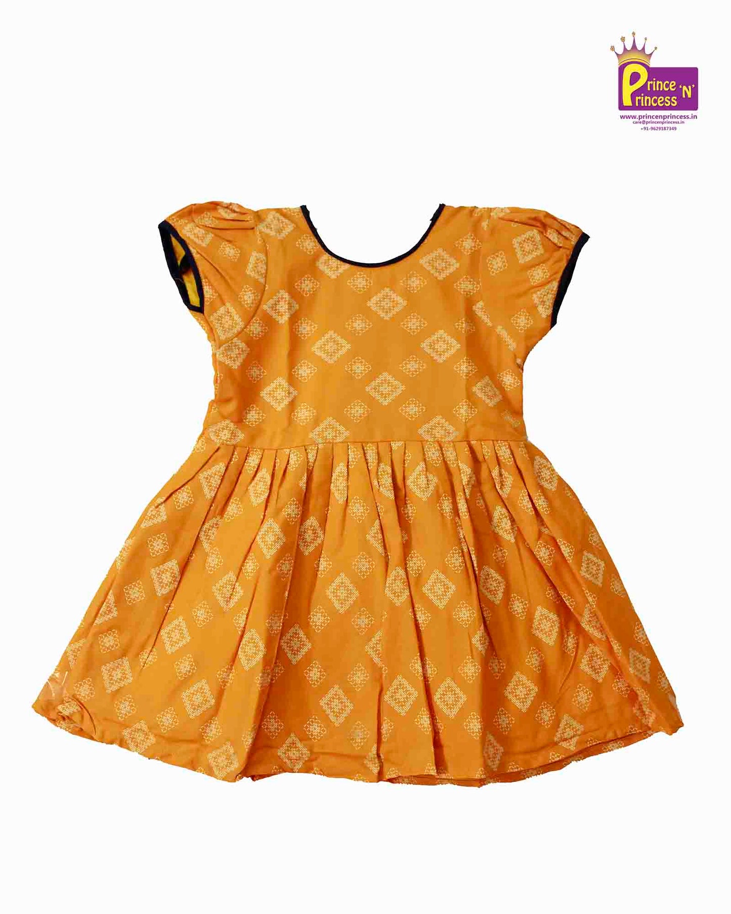 Kids Yellow Cotton Frock CF120