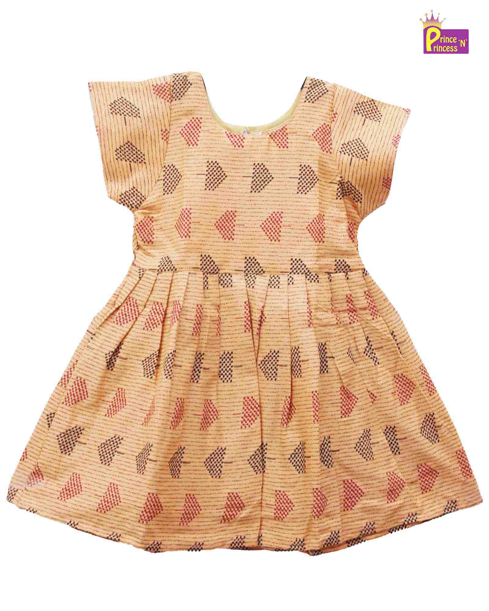 Kids Orange Cotton Frock CF173 Prince N Princess