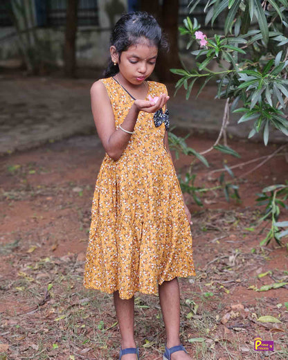 Kids Turmeric Cotton Frock CF306