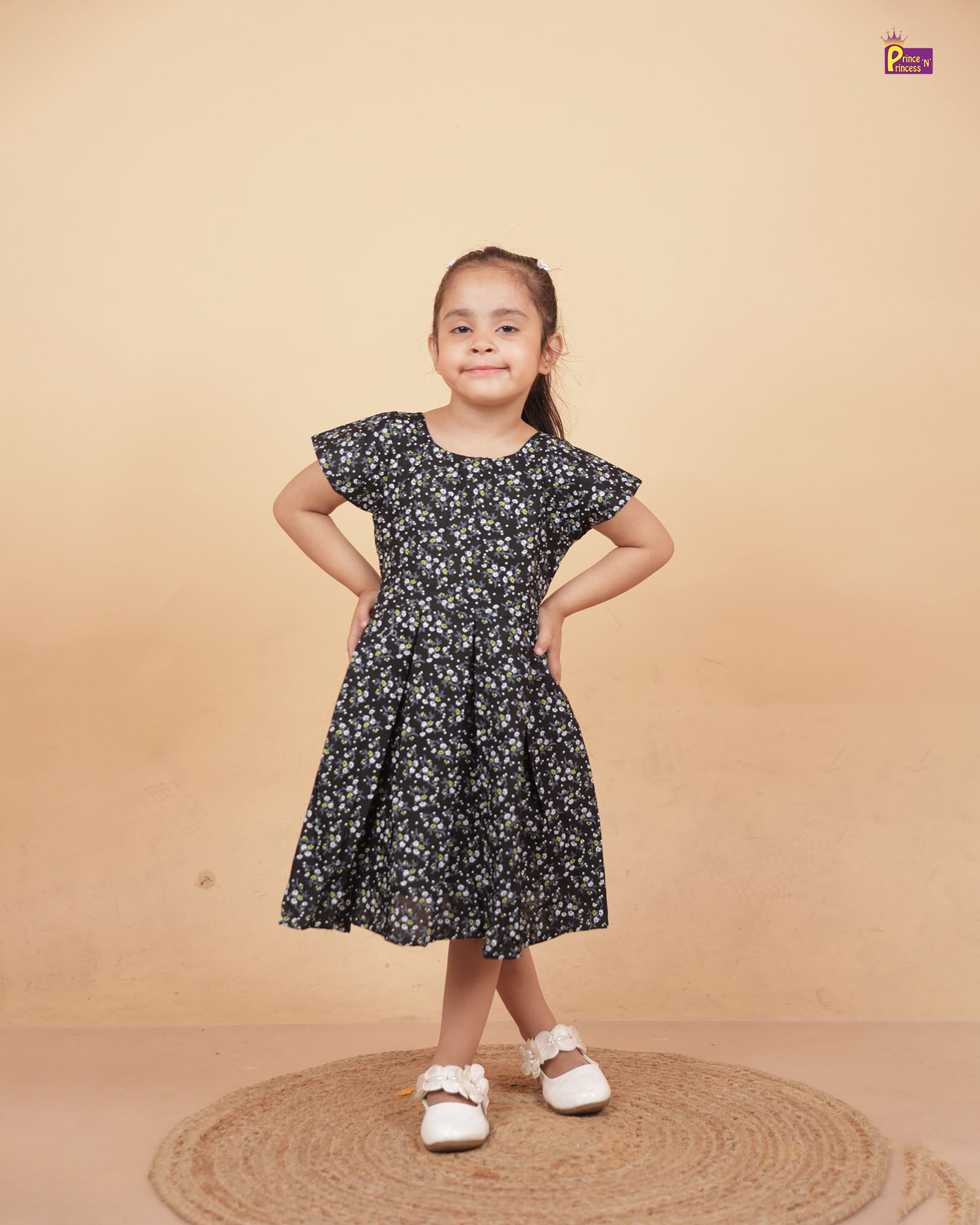 Kids Balck Cotton Frock CF310