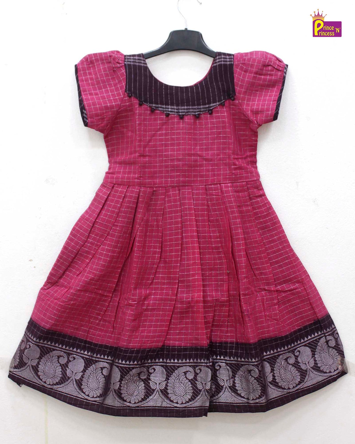 Prince N Princess Pink Sungudi Cotton Frock CF327