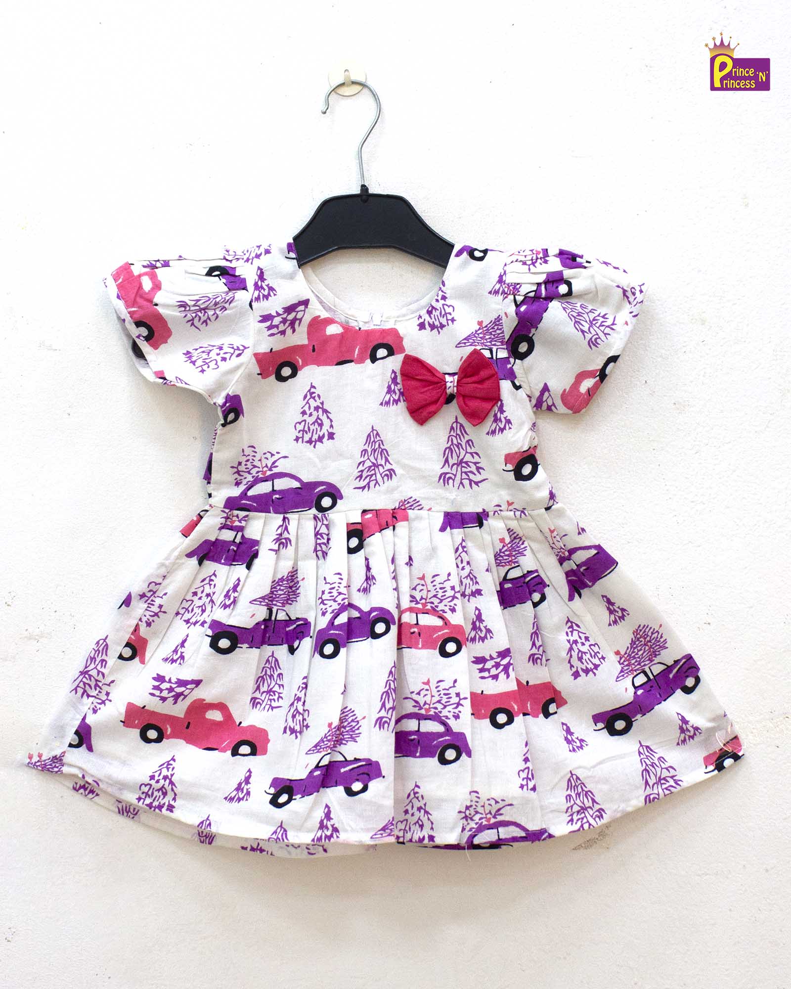 Kids White Cotton Frock CF385