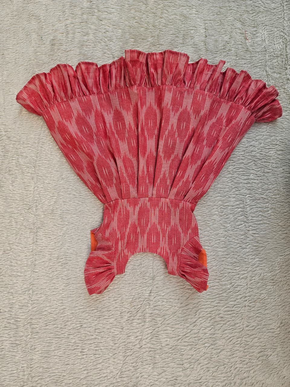 Kids peach Ikkat Cotton Frock CF392